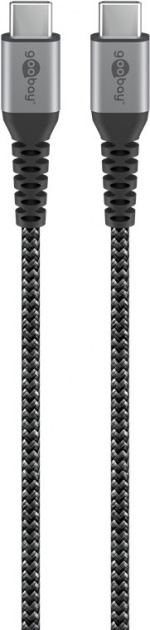 Goobay USB-C™ til USB-C™ tekstilkabel med metallkontakter 0,5 m elegant og ekstra robust tilkoblingskabel for enheter med USB-C™-port