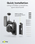 Goobay Høyttalerbrakett universal universal høyttalerbrakett for veggmontering, (svingbar og vippbar) for høyttalere opp til maks. 3,5 kg, svart Goobay Høyttalerbrakett universal universal høyttalerbrakett for veggmontering, (svingbar og vippbar) for høyttalere opp til maks. 3,5 kg, svart