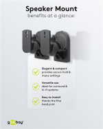 Goobay Høyttalerbrakett universal universal høyttalerbrakett for veggmontering, (svingbar og vippbar) for høyttalere opp til maks. 3,5 kg, svart Goobay Høyttalerbrakett universal universal høyttalerbrakett for veggmontering, (svingbar og vippbar) for høyttalere opp til maks. 3,5 kg, svart