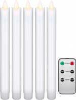 Goobay Sett med 5 hvite LED-voksstavlamper, inkl. fjernkontroll Vakker og trygg belysningsløsning for mange områder, for eksempel hus og loggiaer, kontorer eller skoler