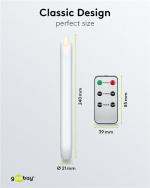 Goobay Sett med 5 hvite LED-voksstavlamper, inkl. fjernkontroll Vakker og trygg belysningsløsning for mange områder, for eksempel hus og loggiaer, kontorer eller skoler