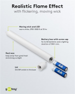 Goobay Sett med 5 hvite LED-voksstavlamper, inkl. fjernkontroll Vakker og trygg belysningsløsning for mange områder, for eksempel hus og loggiaer, kontorer eller skoler