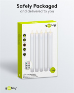 Goobay Sett med 5 hvite LED-voksstavlamper, inkl. fjernkontroll Vakker og trygg belysningsløsning for mange områder, for eksempel hus og loggiaer, kontorer eller skoler