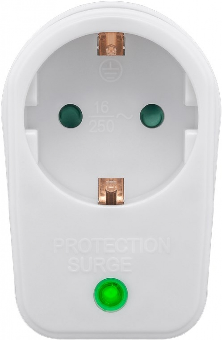 Goobay Adapter for stikkontakter med overspenningsvern Overspenningsvernbryter, 1 stikkontakt, hvit