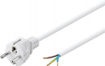 Goobay Kabel for beskyttelsesplugg for montering, 1,5 m, hvit plugg med jording (type F, CEE 7/7) > løse kabelender