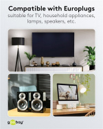 Goobay Skjøteledning Europlug, 2 m, hvit Europlug (type C, CEE 7/16) > Europeisk stikkontakt