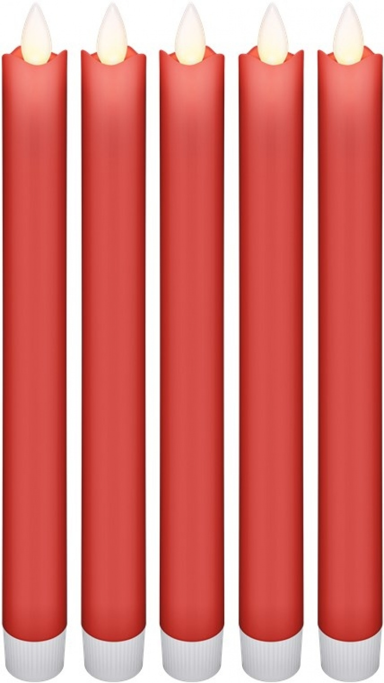 Goobay Sett med 5 røde LED-lamper i ekte voks, inkl. fjernkontroll Vakker og trygg belysningsløsning for mange områder, for eksempel hus og loggiaer, kontorer eller skoler