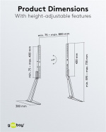 Goobay TV-bordstativ for TV-er og skjermer mellom 32 og 70 tommer (81-178 cm) opp til 50 kg, vippbart Goobay TV-bordstativ for TV-er og skjermer mellom 32 og 70 tommer (81-178 cm) opp til 50 kg, vippbart