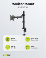 Goobay Monitor Mount Single Flex for skjermer mellom 17 og 32 tommer (43-81 cm) opp til 8 kg