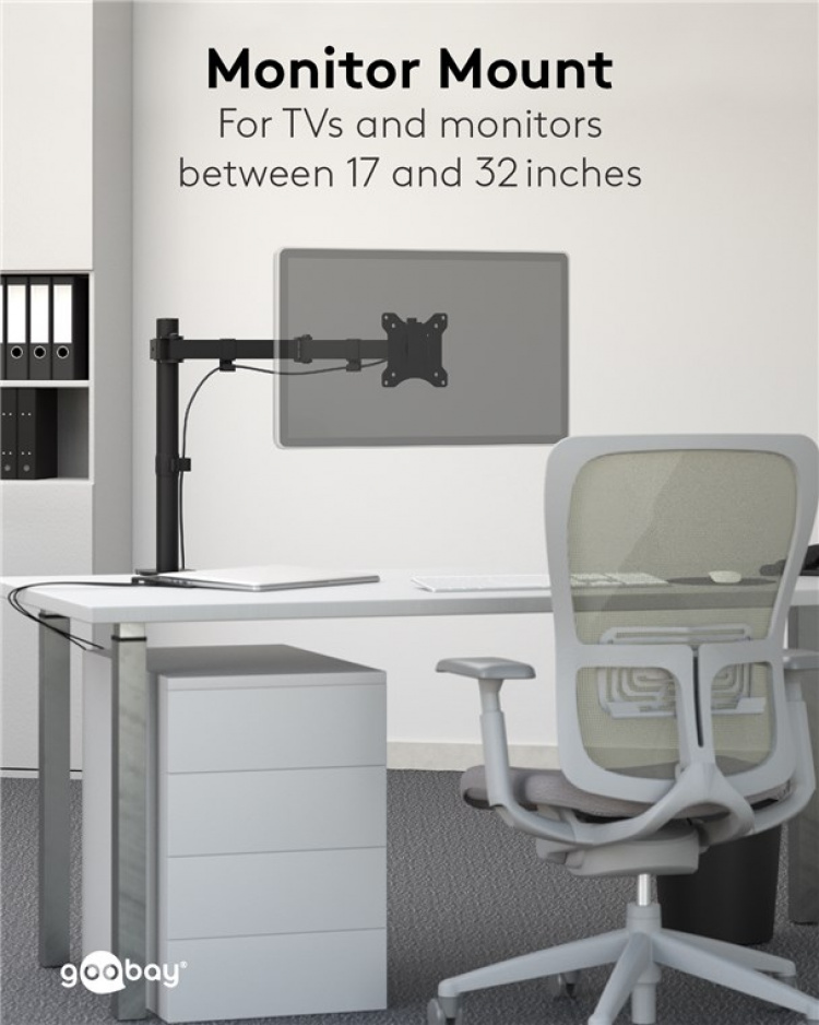 Goobay Monitor Mount Single Flex for skjermer mellom 17 og 32 tommer (43-81 cm) opp til 8 kg