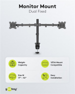 Goobay Dual Monitor Mount Flex for skjermer mellom 17 og 32 tommer (43-81 cm)