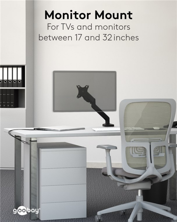 Goobay Skjermfeste med gassfjær for skjermer mellom 17 og 32 tommer (43-81 cm) Goobay Skjermfeste med gassfjær for skjermer mellom 17 og 32 tommer (43-81 cm)