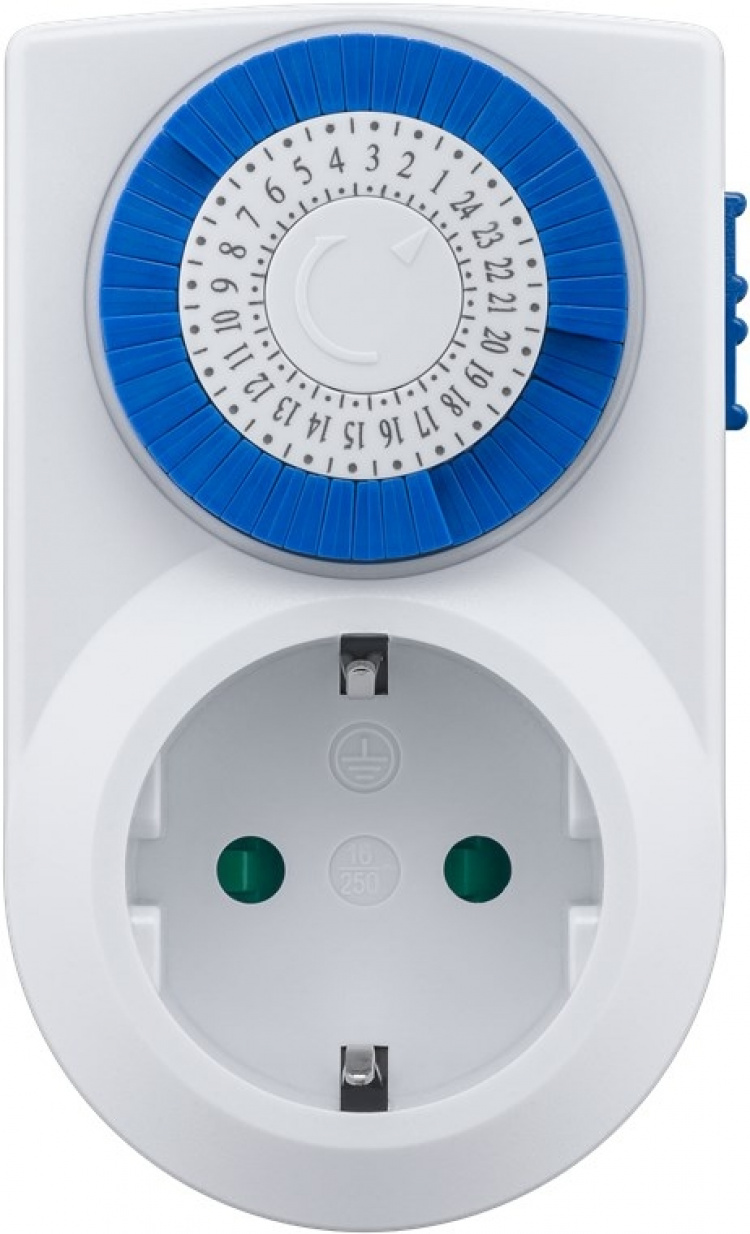 Goobay Analogt tidsur enkelt å betjene mekanisk tidsur for stikkontakten
