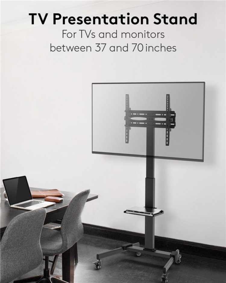 Goobay TV-presentasjonsstativ Basic (størrelse L) for TV-er eller skjermer mellom 37 og 70 tommer (94-178 cm) opp til 35 kg