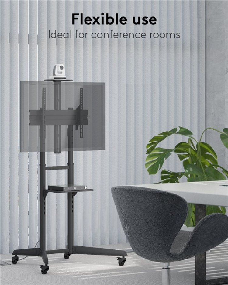 Goobay TV-presentasjonsstativ Pro (størrelse L) for TV-er og skjermer mellom 37 og 70 tommer (94-178 cm) opp til 50 kg, vippbart Goobay TV-presentasjonsstativ Pro (størrelse L) for TV-er og skjermer mellom 37 og 70 tommer (94-178 cm) opp til 50 kg, vippbart