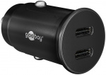 Goobay Dual-USB-C™ PD (Power Delivery) automatisk hurtiglader (30 W) 30 W (12/24 V) egnet for enheter med USB-C™ (Power Delivery), for eksempel iPhone 12