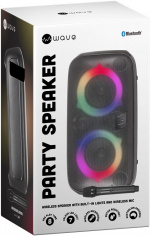 Waveaudio Wave Party Speaker er en bærbar Bluetooth-høyttaler med mikrofon og LED-lys for musikkglede når som helst og hvor som helst