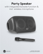 Waveaudio Wave Party Speaker er en bærbar Bluetooth-høyttaler med mikrofon og LED-lys for musikkglede når som helst og hvor som helst