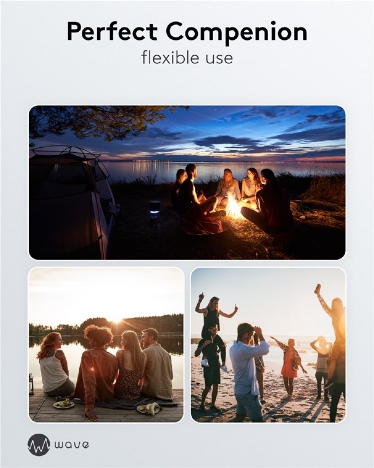 Waveaudio Wave Party Speaker er en bærbar Bluetooth-høyttaler med mikrofon og LED-lys for musikkglede når som helst og hvor som helst