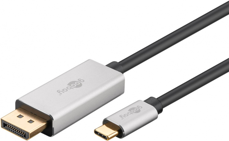 Goobay USB-C™ til DisplayPort™-adapterkabel, 2 m USB-C™-kontakt > DisplayPort™-kontakt