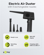 Goobay Elektrisk støvblåser for berøringsfri rengjøring av PC-tilbehør og husholdningsartikler Goobay Elektrisk støvblåser for berøringsfri rengjøring av PC-tilbehør og husholdningsartikler