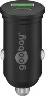 Goobay Dobbel USB-billader USB-C™ PD (Power Delivery) (45 W) 45 W (12/24 V), egnet for enheter med USB-C™ (Power Delivery), f.eks. iPhone 12 Goobay Dobbel USB-billader USB-C™ PD (Power Delivery) (45 W) 45 W (12/24 V), egnet for enheter med USB-C™ (Power Delivery), f.eks. iPhone 12