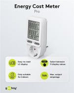 Goobay Digital energimåler Pro for måling av energiforbruket til elektriske husholdningsapparater