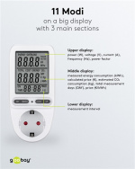 Goobay Digital energimåler Pro for måling av energiforbruket til elektriske husholdningsapparater