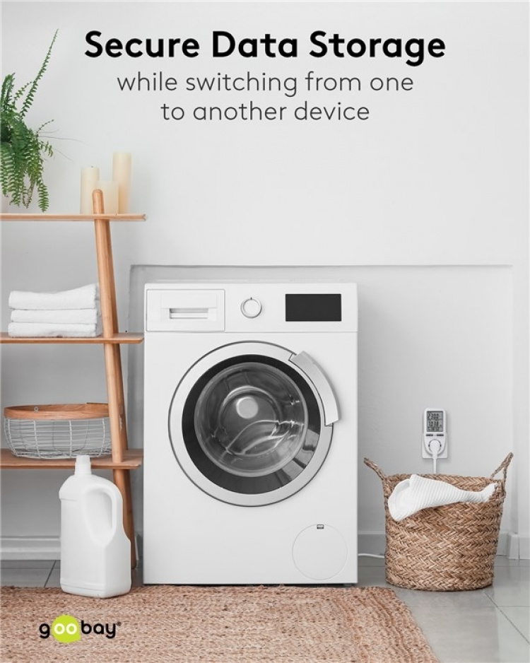 Goobay Digital energimåler Pro for måling av energiforbruket til elektriske husholdningsapparater
