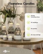 Goobay Sett med 6 LED-teklys med fjernkontroll, for innendørs bruk (IP20), varmhvit (2700 K), lading via USB Goobay Sett med 6 LED-teklys med fjernkontroll, for innendørs bruk (IP20), varmhvit (2700 K), lading via USB