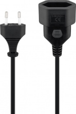 Goobay Skjøteledning Europlug, 2 m, svart Europlug (type C, CEE 7/16) > Europeisk stikkontakt