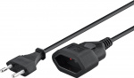Goobay Skjøteledning Europlug, 2 m, svart Europlug (type C, CEE 7/16) > Europeisk stikkontakt