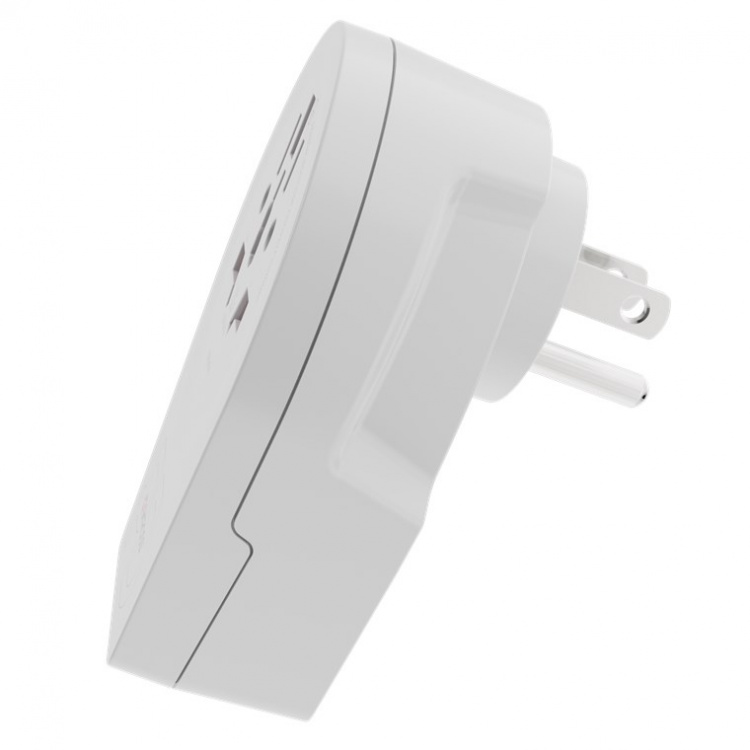 SKROSS World Adapter - World to USA USB-C™ PD for alle jordede og ujordede enheter (2- og 3-pinners), med integrert, ultrahurtig USB-C™-lader (Power Delivery)