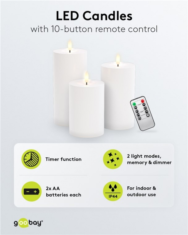 Goobay Sett med 3 LED-lys  Goobay Sett med 3 LED-lys