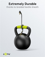 Goobay Tilkoblingskabel AUX, 3,5 mm stereo, 90°, 5 m, Sharkskin Grey Pawl 3,5 mm plugg (3-pinners, Stereo) > Pawl 3,5 mm plugg (3-pinners, Stereo) 90°