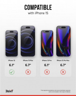 Impact Zero mobilskall 3-i-1-sett kompatibelt med Apple iPhone 15, gjennomsiktig