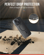 Impact Zero mobilskall 3-i-1-sett kompatibelt med Apple iPhone 15, gjennomsiktig