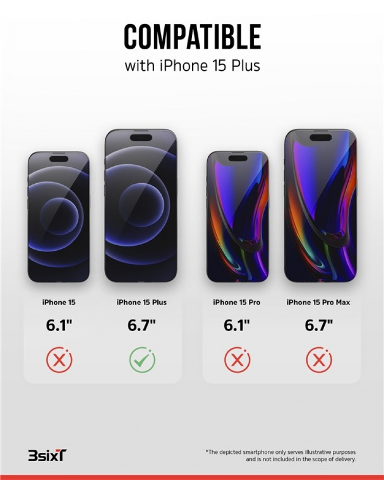 Impact Zero mobilskall 3-i-1-sett kompatibelt med Apple iPhone 15 Plus, gjennomsiktig