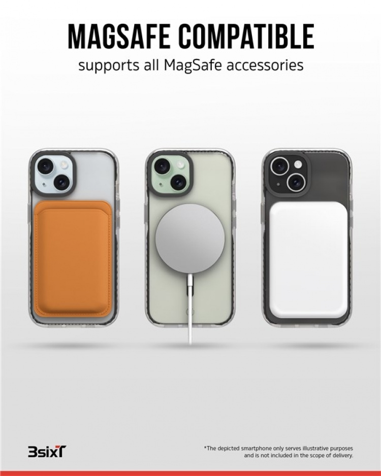 Impact Zero mobilskall 3-i-1-sett kompatibelt med Apple iPhone 15 Plus, gjennomsiktig