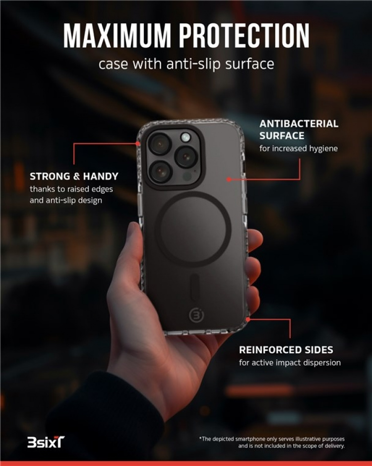 Impact Zero mobilskall 3-i-1-sett kompatibelt med Apple iPhone 15 Pro, gjennomsiktig