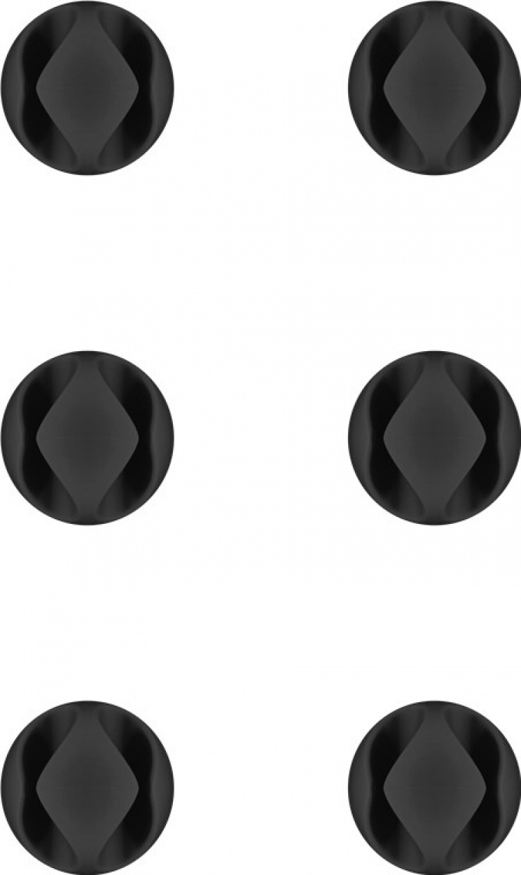 Goobay Kabelhåndtering 2 utsparinger, svart 6-pakning for å organisere og feste, avtakbar