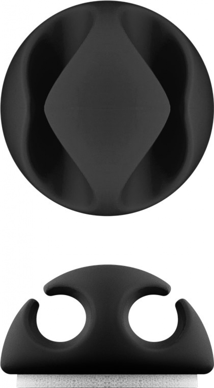 Goobay Kabelhåndtering 2 utsparinger, svart 6-pakning for å organisere og feste, avtakbar