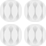 Goobay Kabelhåndtering 3 utsparinger, hvit 4-pakning for å organisere og feste, avtakbar