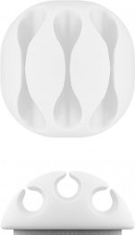 Goobay Kabelhåndtering 3 utsparinger, hvit 4-pakning for å organisere og feste, avtakbar