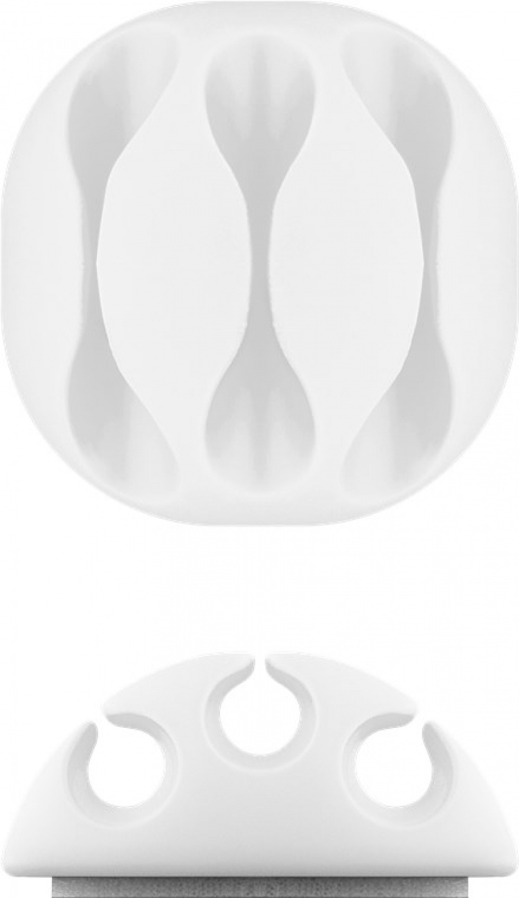 Goobay Kabelhåndtering 3 utsparinger, hvit 4-pakning for å organisere og feste, avtakbar