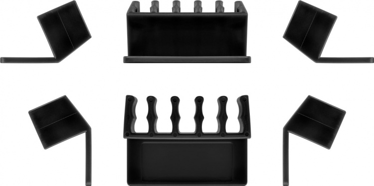 Goobay Kabelhåndtering 5 utsparinger, svart 2-pakning for organisering og feste, avtakbar