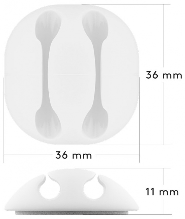 Goobay Kabelhåndteringssett, hvit 5-pakning for organisering og festing, avtakbar