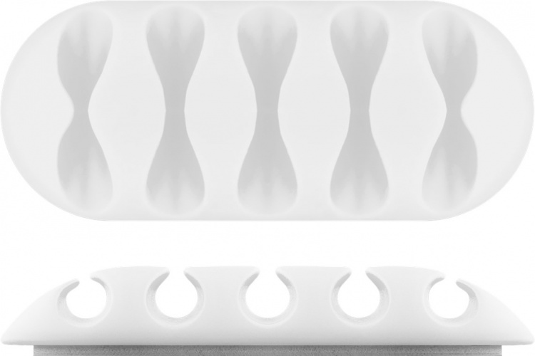 Goobay Kabelhåndteringssett, hvit 5-pakning for organisering og festing, avtakbar