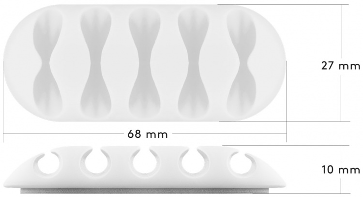 Goobay Kabelhåndteringssett, hvit 5-pakning for organisering og festing, avtakbar