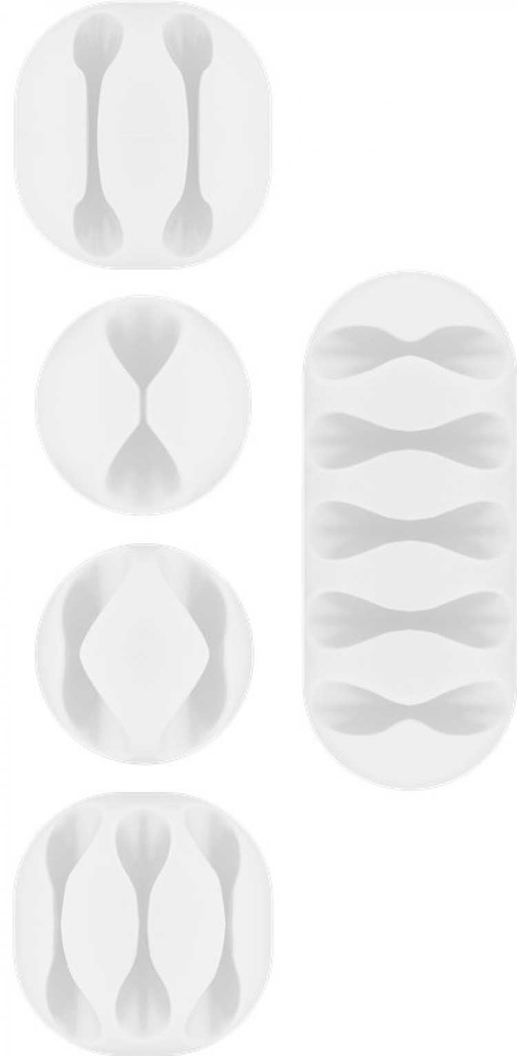 Goobay Kabelhåndteringssett, hvit 5-pakning for organisering og festing, avtakbar